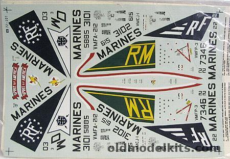 Microscale 1/48 Marine RF-4C Phantoms Decals, 72-201 plastic model kit